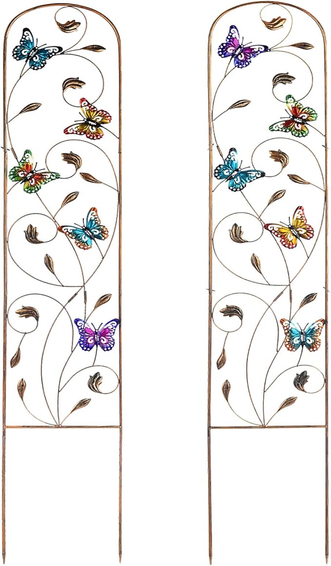 SUNNYPARK Set of 2 Butterfly Metal Garden Trellis by SUNNYPARK