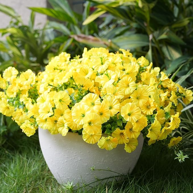 Artificial Flowers for Outdoors, UV Resistant Fake Silk Morning Glory, - Image 7