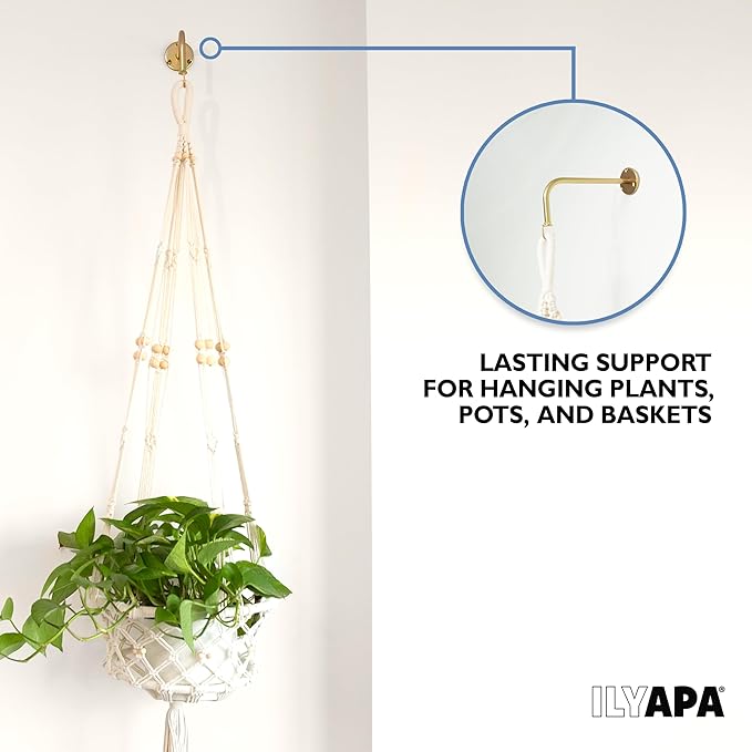 Ilyapa 4 Pack Metal Plant Wall Hanger Hooks - 7 in. Hook - Image 5
