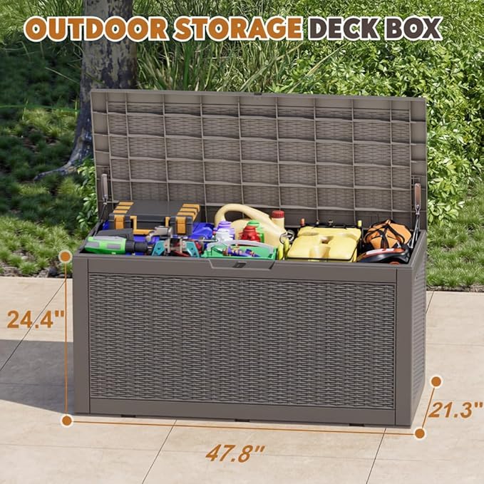 Outdoor Storage Box, Resin Deck Boxes Indoor and outdoor, Waterproof Storage - Image 4
