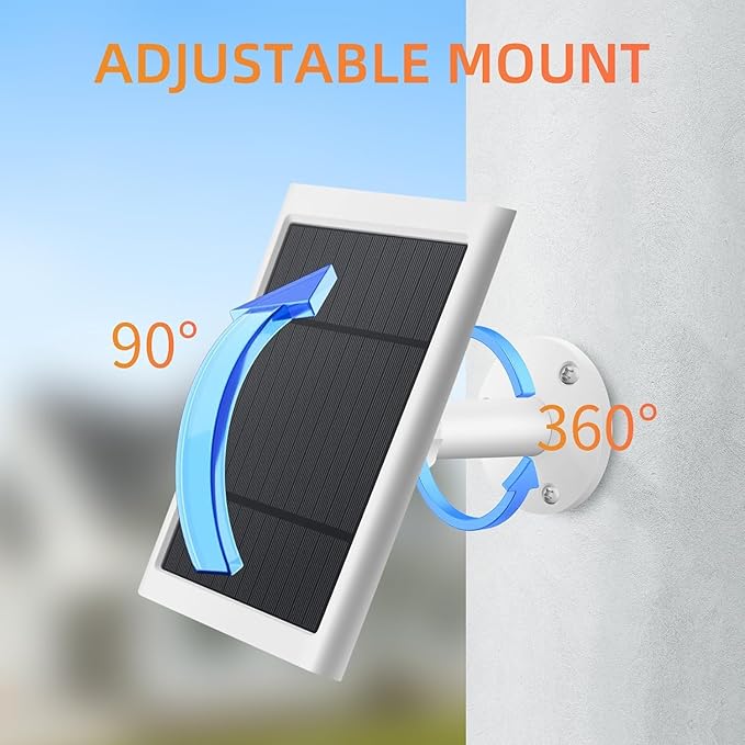 Solar Panel for Rings Camera White 2pack 4W Solar Charger Compatible - Image 2