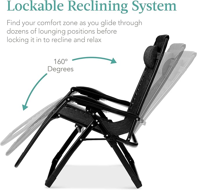 Best Choice Products Oversized Zero Gravity Chair, Folding Outdoor Patio - Image 8