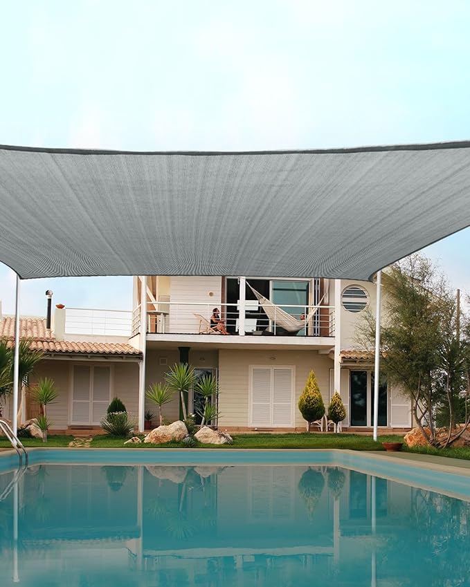 Quictent 12x16ft Rectangular Sun Shade Sail 185G HDPE Canopy 98% UV Block by QUICTENT