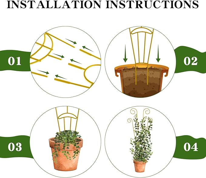 ZOUTOG Trellis for Climbing Plants Indoor 4 Pack 30 Inch, Rustproof Metal - Image 3