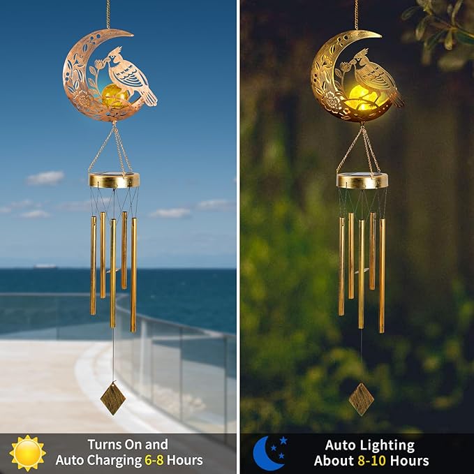 Moon Cardinal Wind Chime for Outside - Image 5