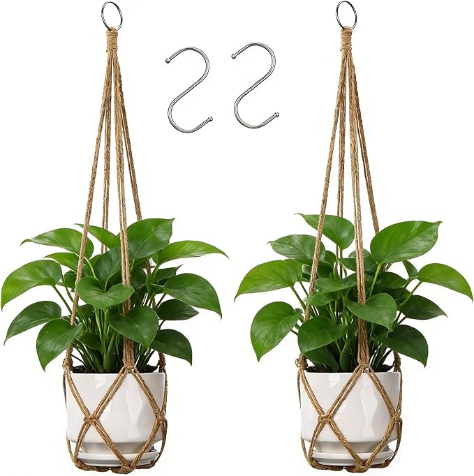 YIBOT Macrame Plant Hanger Indoor Set of 2 by YIBOT