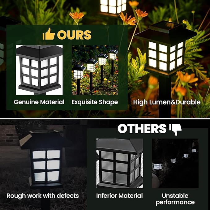 GIGALUMI Solar Outdoor Lights，6 Pack LED Solar Lights Outdoor Waterproof - Image 6