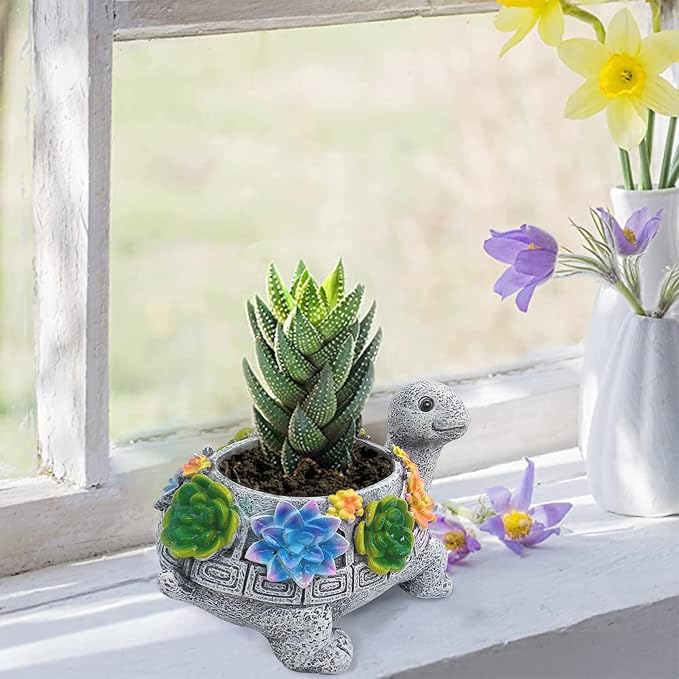 2pcs Small Turtle Planter Window Decor - Image 4