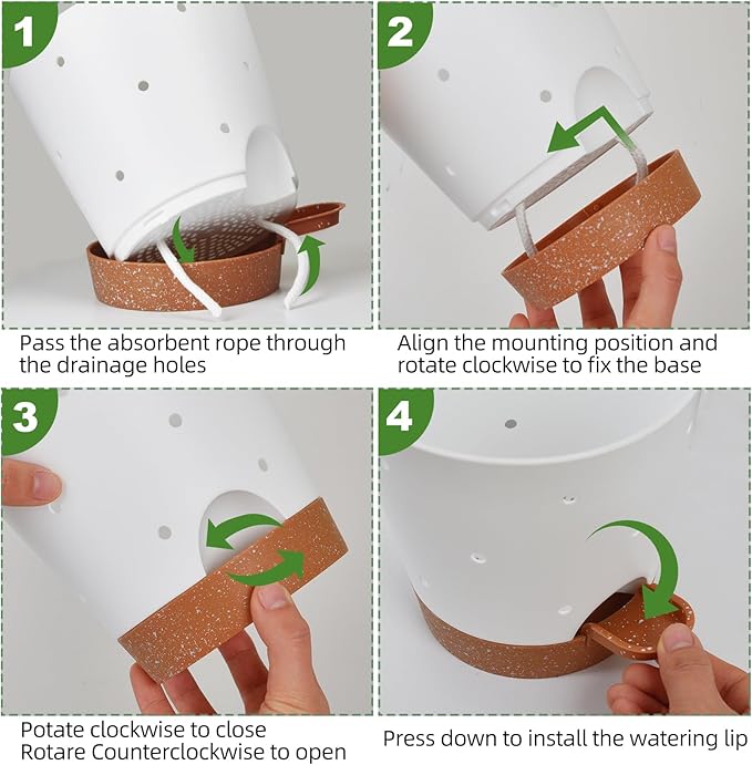 Orchid Pots with Holes, 6 Inch Self Watering Orchid Pot 2 Pack Plastic Plant - Image 4