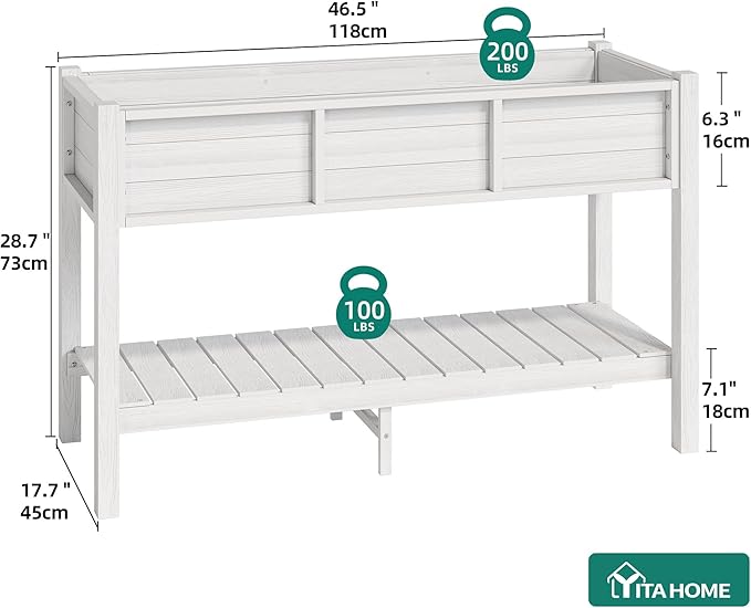 YITAHOME 48x18x30in Raised Garden Bed HDPE, Weather-Resistant Poly Lumber - Image 5