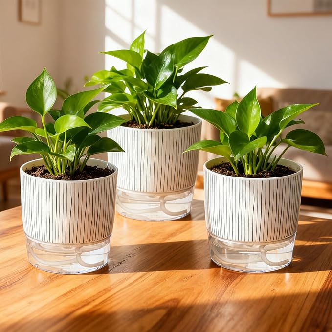 3 Pack Self Watering Pots Set, 5.5 Inch Self Watering Pots - Image 5