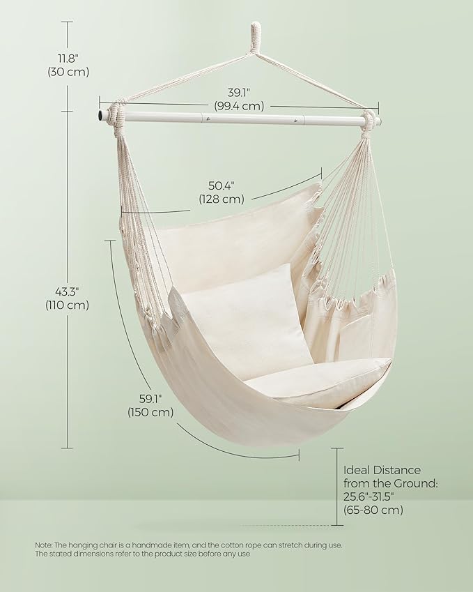 SONGMICS Hammock Chair, Load Capacity 500 lb, Hanging Chair - Image 5