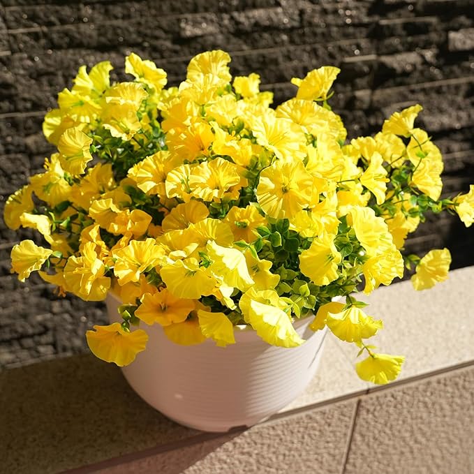 Artificial Flowers for Outdoors, UV Resistant Fake Silk Morning Glory, - Image 7