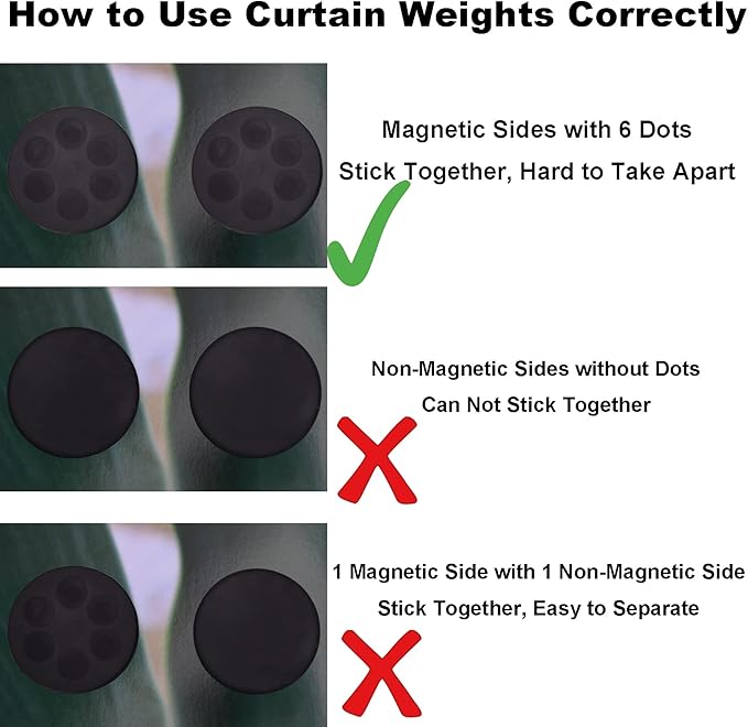 Magnetic Shower Curtain Weights, Rubber Covered Heavy Duty Weights, Prevent - Image 2