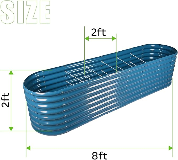 Land Guard 8×2×2ft Galvanized Raised Garden Bed Kit, Raised Garden Boxes Outdoor - Image 2