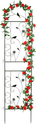 Metal Garden Trellis for Climbing Plants, 86.5" x 19.7" Metal Plant Trellis by FHWTY