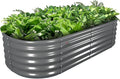 A ANLEOLIFE 6X2X1.5 ft Galvanized Raised Garden Beds Outdoor, Oval Round Metal by AAnleolife