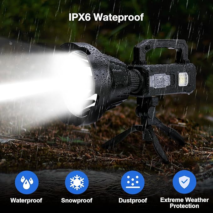 Solar Rechargeable Spotlight 3, 000L High Lumens, Super Bright Led Spot Lights - Image 7