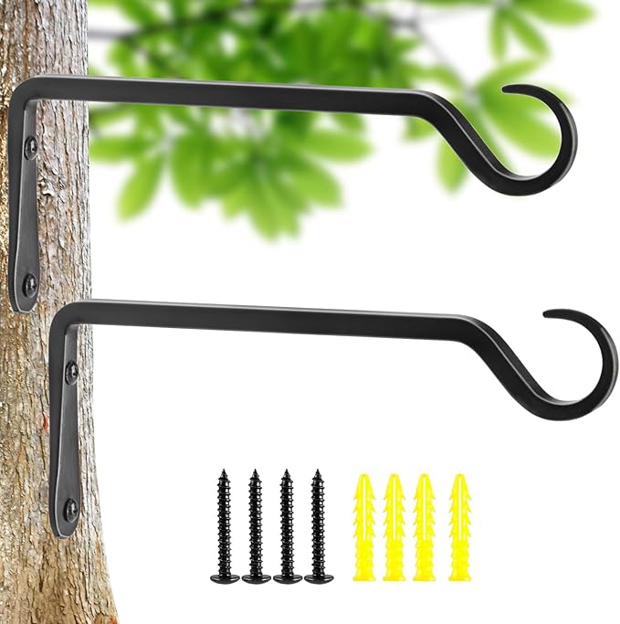 10 inch Plant Hanger, Sturdy Hanging Plant Bracket Outdoor, Hanging Plant Wall by YELOKIE