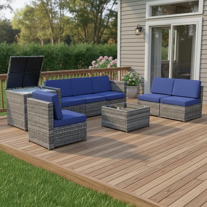 Tangkula 8 Pieces Wicker Patio Furniture Set - Image 4
