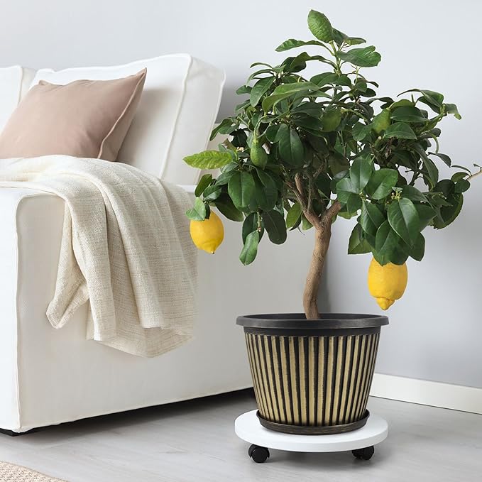 Large-Planter-Indoor-Outdoor Plant Pots, 12 inch 4 Pack Plastic Flower Pots - Image 7