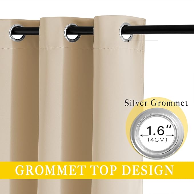 NICETOWN Room Darkening Extra Wide Curtain 102 inch Length, Grommet Thermal - Image 3