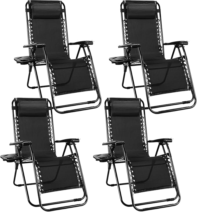 NEWBULIG Zero Gravity Chair Set of 4, Lounge Chair Folding Portable Adjustable by NEWBULIG