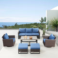 Belord 6 Piece Outdoor Furniture Patio Wicker Sofa Set, Oversize Outdoor Swivel by Belord