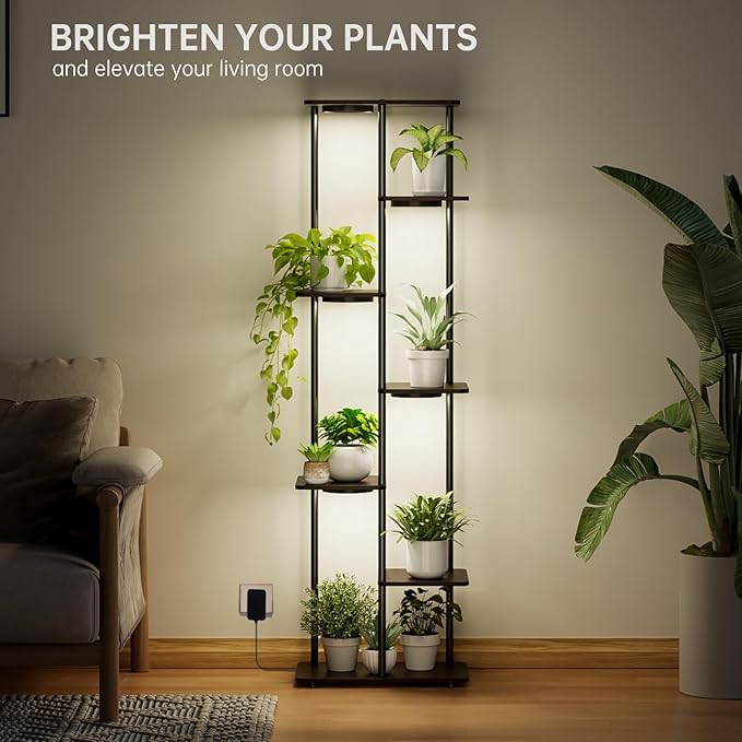Bstrip Plant Stand Indoor with Grow Lights, 7-Tier Flower Rack, Corner Plant - Image 2