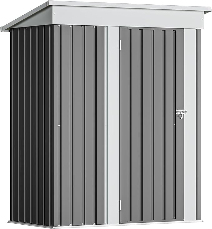 Devoko Outdoor Storage Shed 5 x 3 FT Lockable Metal Garden Shed Steel by DEVOKO