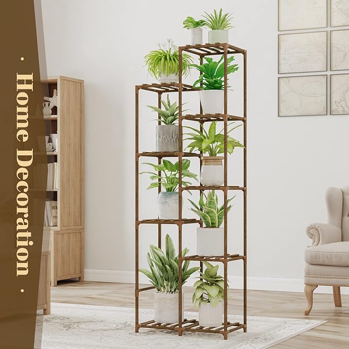 Bamworld 62 " Tall Plant Stand for Indoor Plants Outdoor Corner Plant Shelf - Image 5