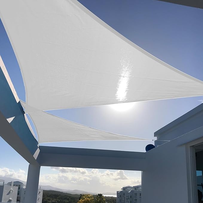 SUNNY GUARD Custom Size 10'x14'x17.2' Silver Grey Sun Shade Sail Right Triangle by SUNNYGUARD