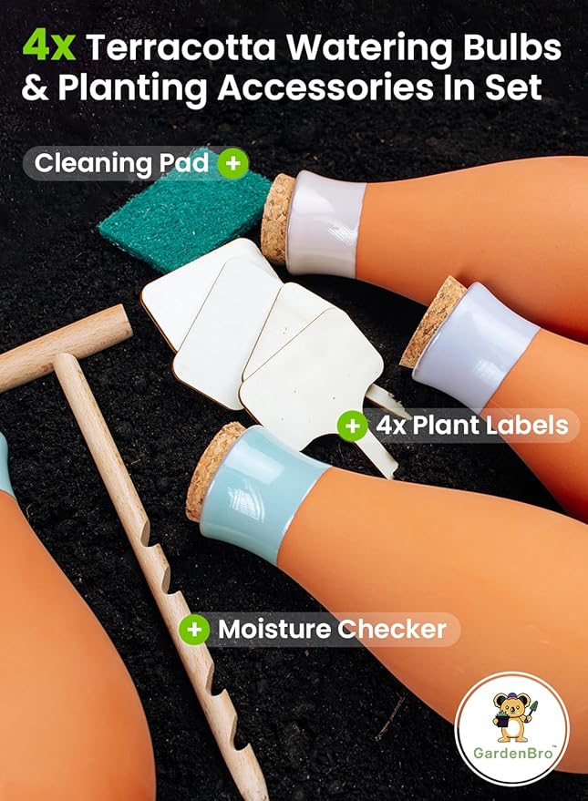 4 Pcs Ollas Terracotta Watering Pots Large - 14 Oz Self Watering Planter Insert - Image 4