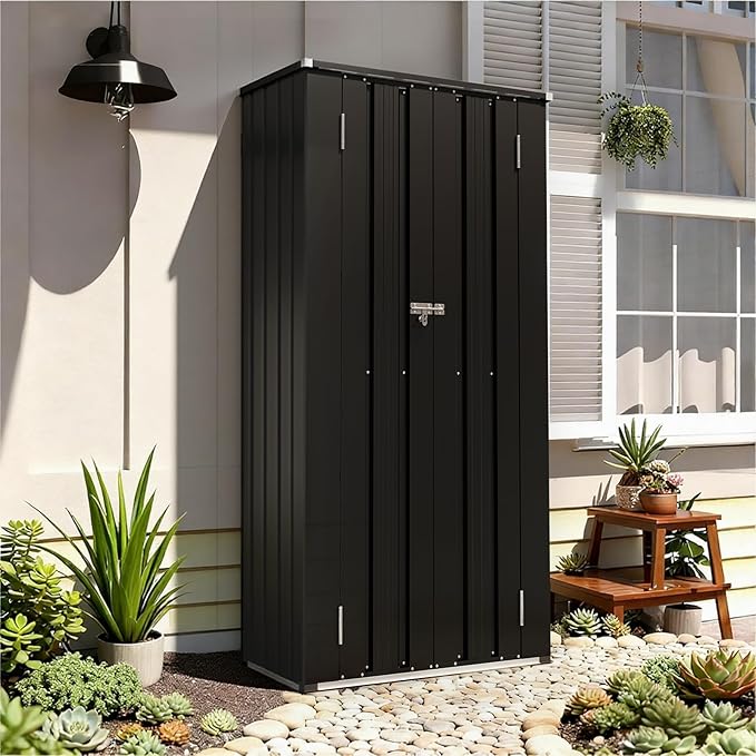 Aoxun 2.5’x1.5’ Outdoor Storage Cabinet, Outdoor Metal Storage Shed by Aoxun