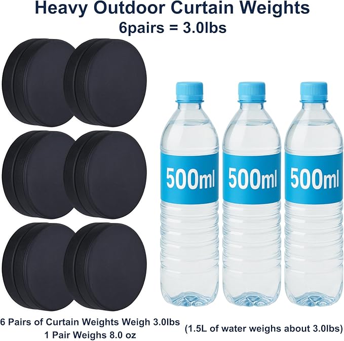 3LB Heavy Duty Outdoor Curtain Weights, Strong Magnetic Gazebo Curtain Weights - Image 2