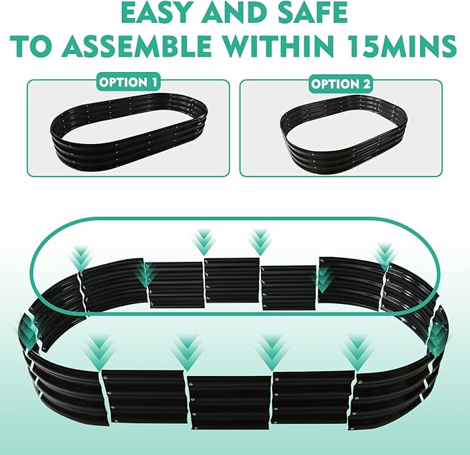 6X3X1 FT Oval Galvanized Metal Garden Raised Bed/Plant Box - Image 6