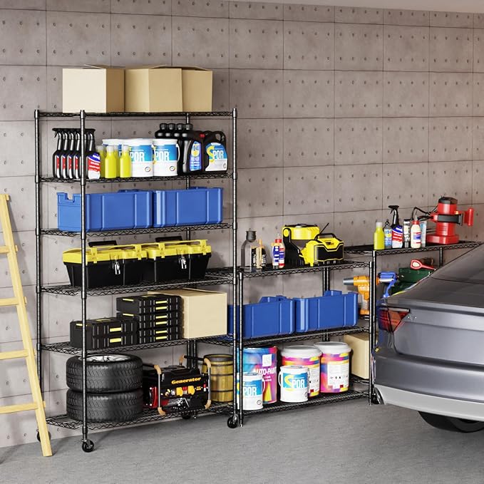 BestOffice Storage Shelves 6 Tier Metal Shelves Adjustable Heavy Duty Garage - Image 7