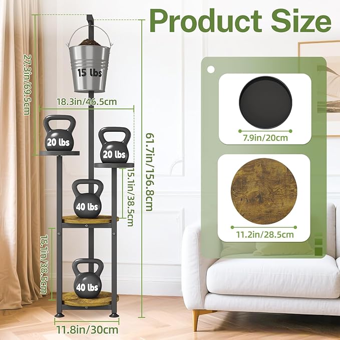 iDavosic.ly 4 Tier Hanging Plant Stand Indoor, Tall Vertical Corner Metal - Image 4