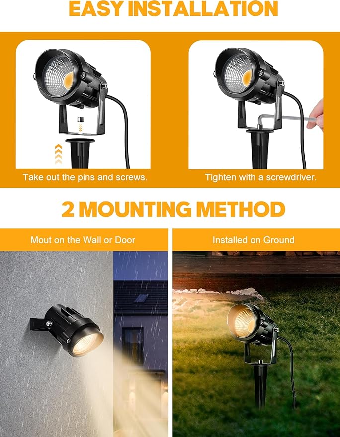 12W Low Voltage LED Landscape Lights - 12V Super Warm White Spotlight Landscape - Image 6