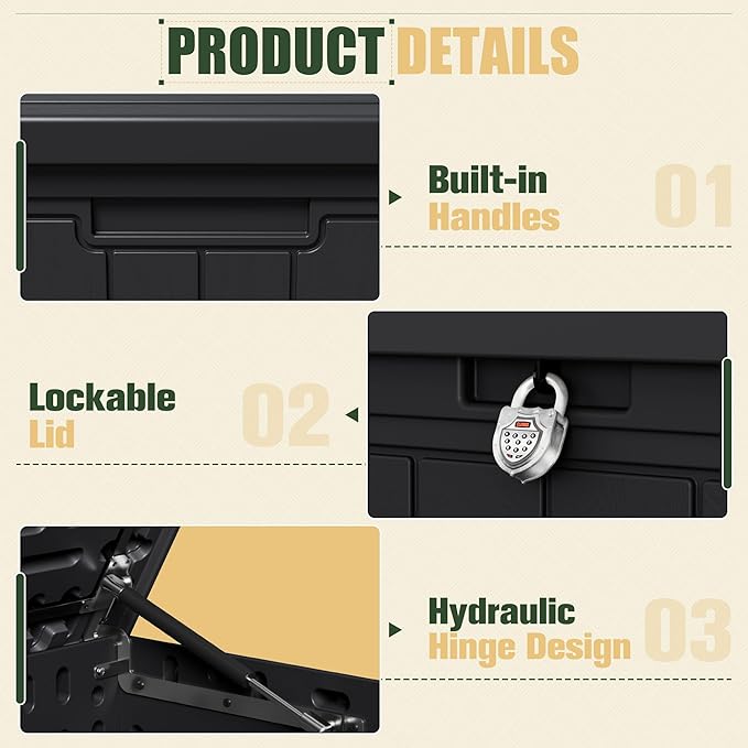 JUMMICO 270 Gallon Outdoor Storage Deck Box - Image 2