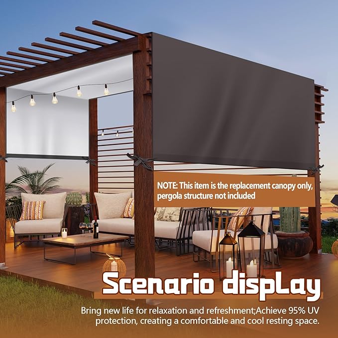 Universal Pergola Replacement Canopy Outdoor Canopy Shade Cover Waterproof - Image 7