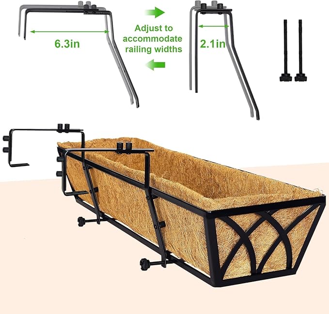 HFHOME 24 inch Window Deck Rail Planter - Image 6