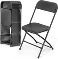 VINGLI 10 Pack Black Plastic Folding Chair, Indoor Outdoor Portable Stackable by VINGLI