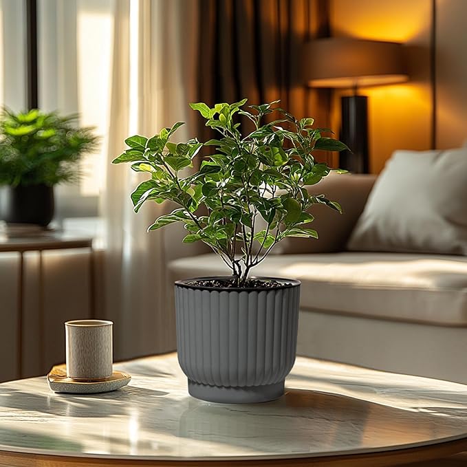 T4U 7 Inch Self Watering Pots for Indoor Plants, 4 Pack Plant Pots, Self - Image 9