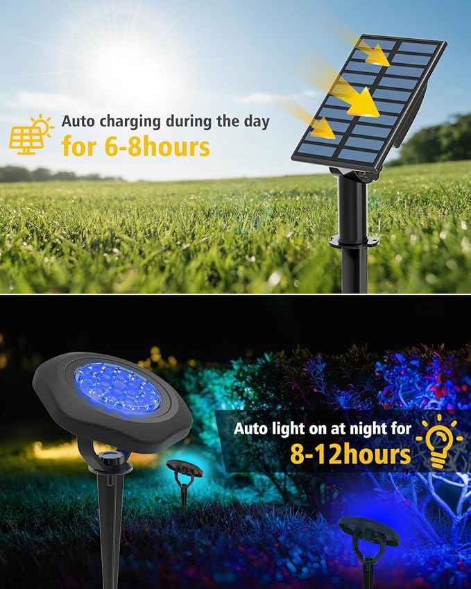 CORESLUX Solar Spot Lights Outdoor Waterproof IP68, 3-in-1 LED Color Changing - Image 5