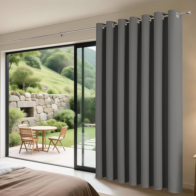 Joydeco Blackout Patio Sliding Door Curtains 108 Inches Long, Grommet Privacy - Image 3