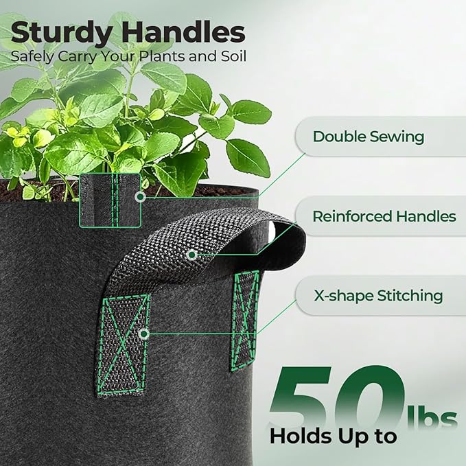 T4U 3 Gallon Grow Bags, Upgrade Grow Bags - Image 4