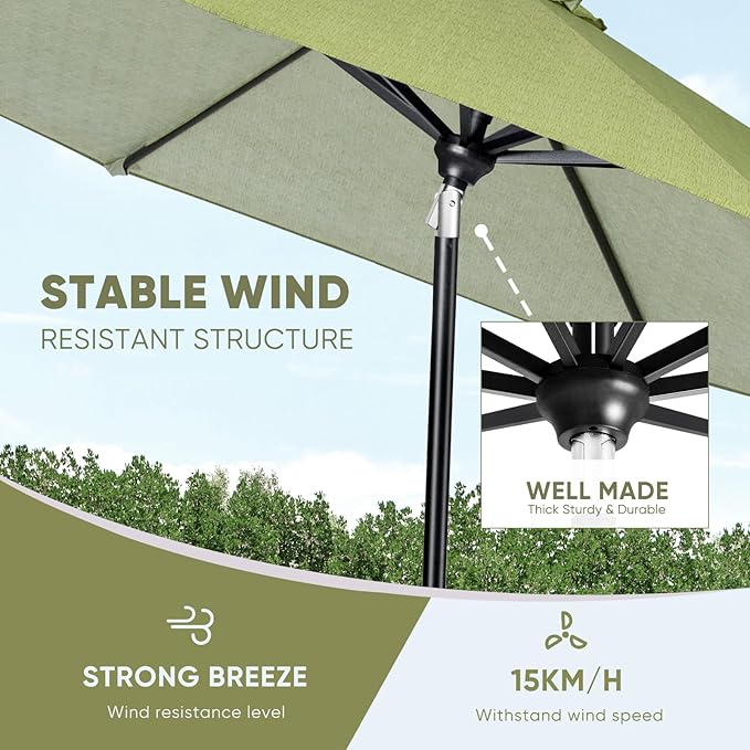 Tempera Patio Market Outdoor Table Umbrella - Image 6