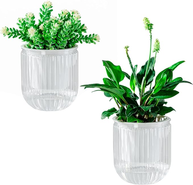 Melphoe Self Watering Pots for Indoor Plants Planter, 4.7 Inch 2 Pack Planters by Melphoe