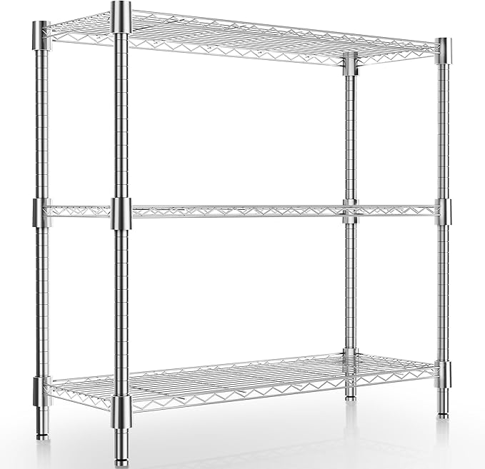 Xcity Storage Shelves, 3 Tier Heavy Duty Metal Shelving Unit, 1200 LBS Capacity - Image 8